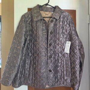 Chico's Gray Quilted Jacket, size 3, NWT